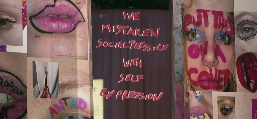 Detail from the work 'It makes no sense to be beautiful if no one is ugly' by Eszter Magyar (Makeupbrutalism)